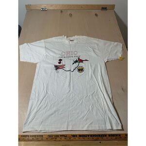Vintage Fruit of the looms Ohio Buckeyes state t shirt single stitch white tee X